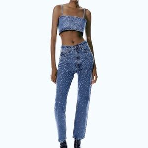 Zara jewel straight jeans